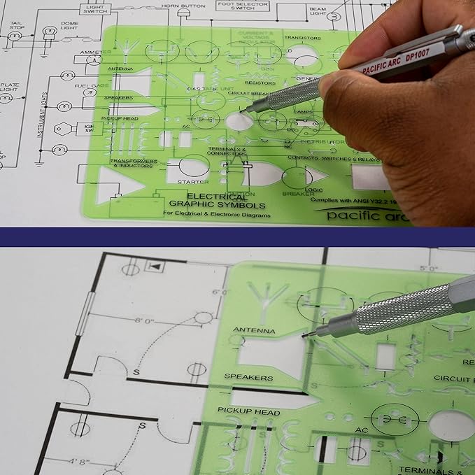 Pacific Arc Template: Electrical Graphic Symbols, 117 Openings 5" x 7"