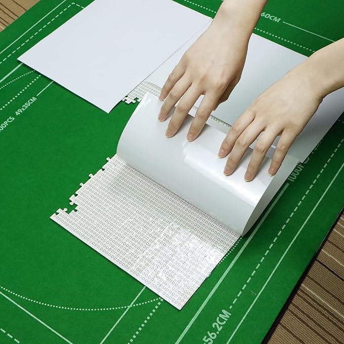 Portable Puzzle Mat Roll Up - with 9 Glue Sheets, Sorting Trays, Hand Pump, Inflatable Tube, and Storage Bag - Perfect for Kids and Adults (Green, 1500pcs)