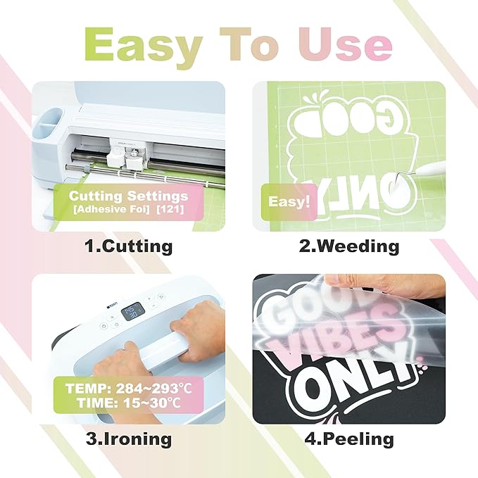 Purple PU Heat Transfer Vinyl, 12 Pcs 12"x10" HTV Sheets – Soft & Stretchable Iron-On Vinyl, Easy to Cut & Weed, Compatible with Cricut & Silhouette – Great for DIY Family Shirts & Crafts