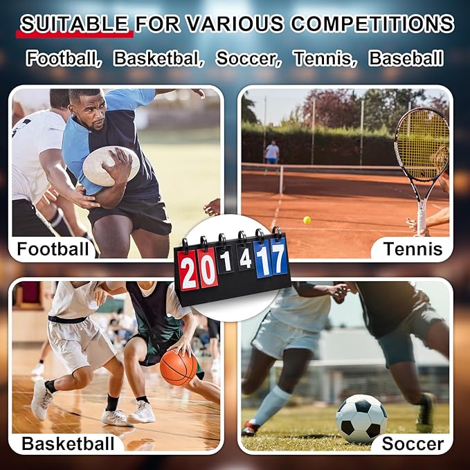 Yeaqee Portable Score Keeper with Storage Bag Flip Basketball Scoreboard Tabletop Scoreboard Flipper for Indoor Outdoor Sports Match P. E Classroom Activities Game