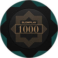SLOWPLAY Nash Clay Poker Chips, 14 Grams Heavyweight Clay Composite, 40mm Large Chips in Bulk, Pack of 50 with Denomination of 1000