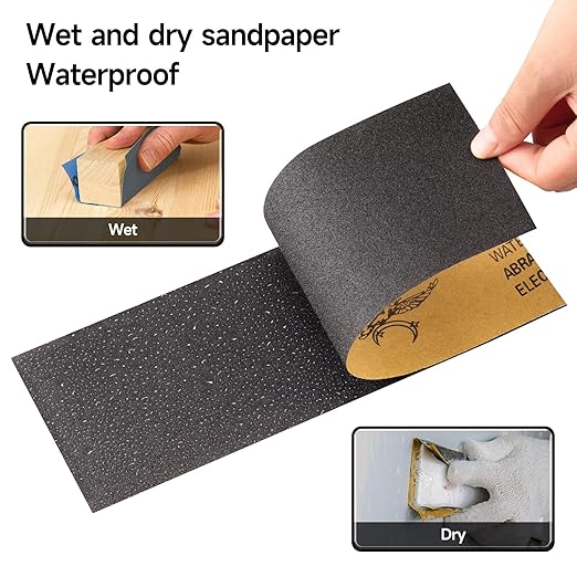 Sandpaper1200 Grit, Wet Dry Sanding Sheets 9x3.6 inch for Wood Furniture Finishing, Metal Sanding and Automotive Polishing,21 -Sheet
