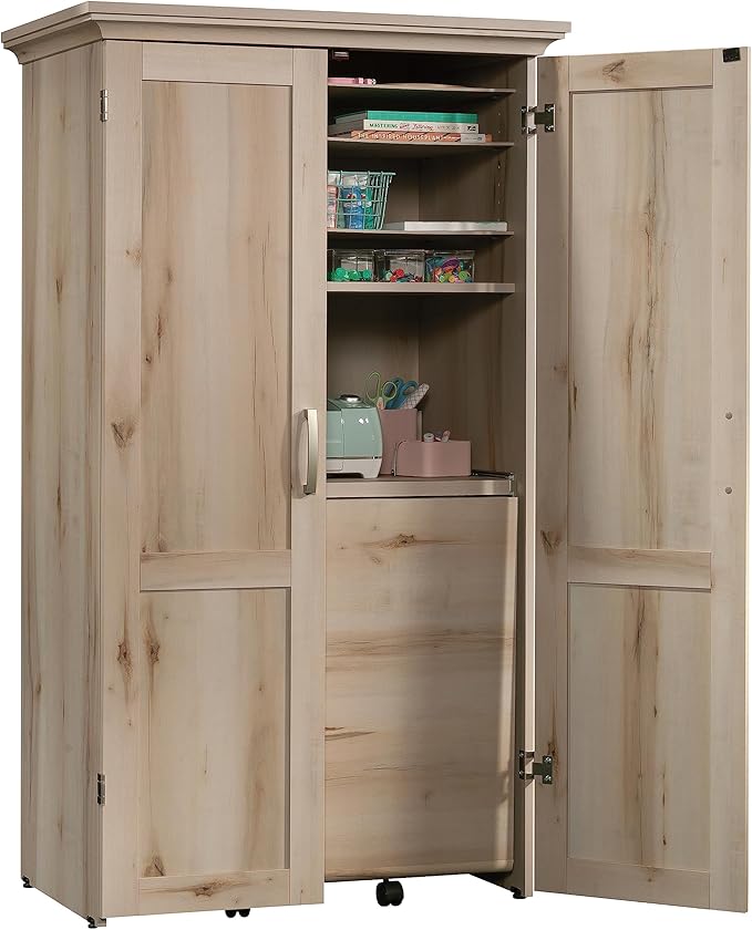 Sauder Miscellaneous Storage Craft & Sewing Armoire, Pacific Maple finish