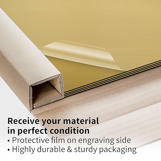 Trotec | Metallic Looking Acrylic Sheet | 12"x24"x1/16, 4 Pcs | European Gold/Black | Metallic Finish - Scratch Resistant for Laser Engraving & Cutting,Printing,Glowforge,Name Plate | USA Made