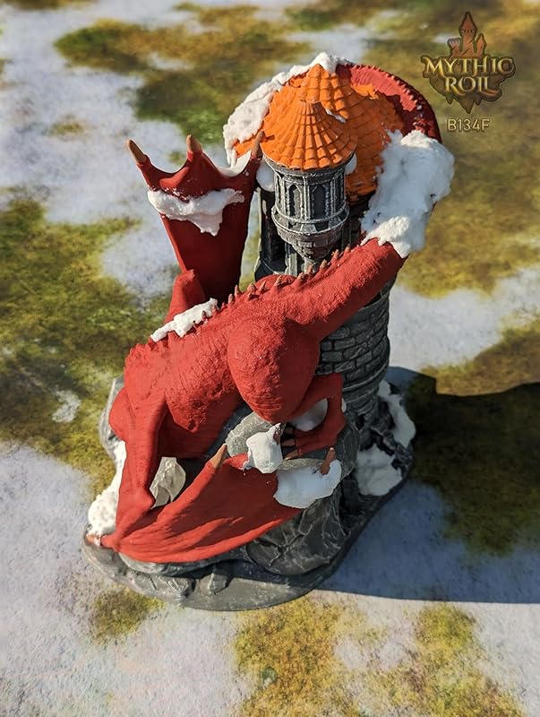 Dragon 3D Printed Dice Tower - Mythic Roll Collection - Unchained Games - Ascend to New Heights with your Rolls! (02.) Blue)