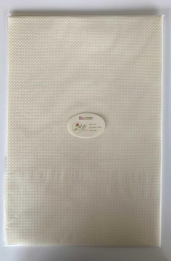 Aida Cloth 11 Count Cross Stitch Fabric,19×28inch (11CT,Off White)