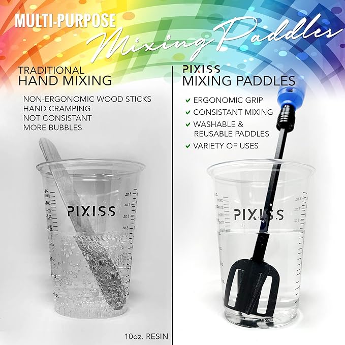 Resin Mixer Epoxy Mixer Paddles Plastic - 6 Reusable Multipurpose Bidirectional Paint Stirrer for Drill Epoxy & Paint Mixer Drill Attachment - Paint Stirrers Epoxy Stirrer - Paint Mixer for Drill