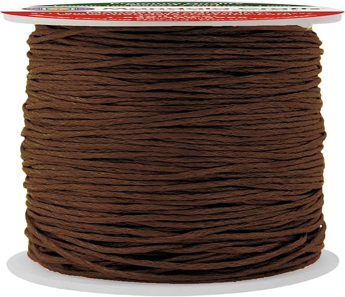 Mandala Crafts 1mm 109 Yards Chocolate Brown Cotton Waxed Cord for Jewelry Making Bracelet Cord Waxed String - Beading String Thread Jewelry Cords for Necklaces String