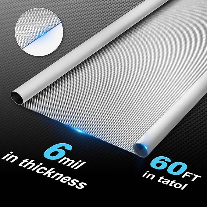 Mylar Film Roll 4FT x 60FT,6 Mil Silver Diamond Film Foil Roll,Heavy-Duty Reflective Film for Grow Room,greenhouses,Grow Tent Systems