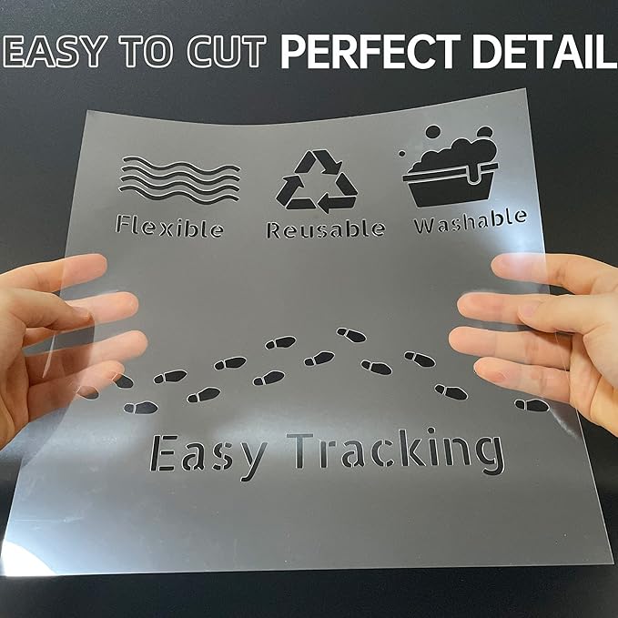 16PCS 6 Mil Blank Mylar Stencil Sheets,12 X 12 Inch Clear Plastic Sheets, Clear Acetate Sheet for Cricut Crafts, PET Plastic Sheet for Crafts and Cutting Machine (6 Mil)