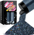 Laser Black Chunky & Fine Iridescent Glitter Mix, 160G/5.64OZ - Cosmetic Glitter for Nail, Hair, Makeup, Body & Tumbler - Bulk