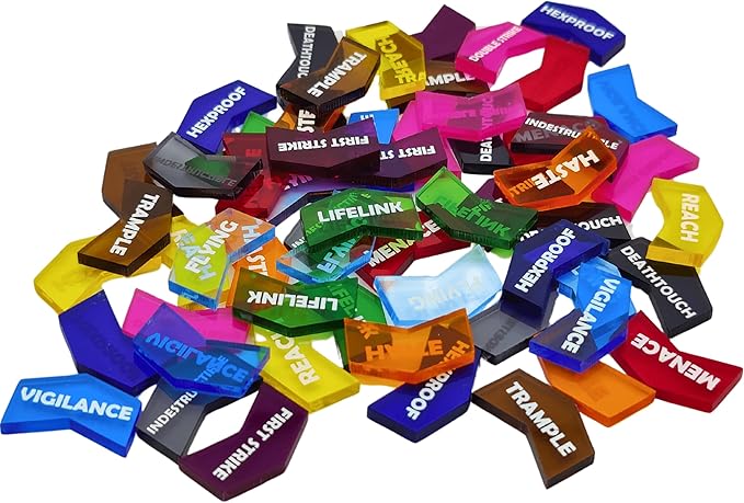 Futhark MTG Counters/Keyword Counters for Magic The Gathering - Set of 60 Color Coded MTG Tokens - Improved Gameplay with This Great Magic The Gathering Gift