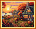 Dimxvean Stamped Cross Stitch Kits,Cross Stitch Kits for Adults Beginners,Embroidery Kits Full Range of Cross Stitch Stamped Kits Needlepoint Kits Cross Stitch Patterns-Seaside Home 16x20 inch