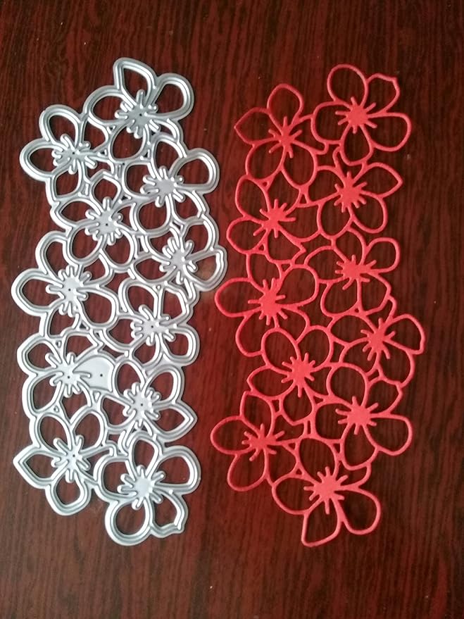 Lapoo Metal Cutting Die for Scrapbooking, 3D Backgrounds Frame New Cutting Dies DIY Album Card Making Decor Paper Craft Metal Die Cuts Party Wedding Decorations (Sea of Flowers 5.6 x 2.7 in)