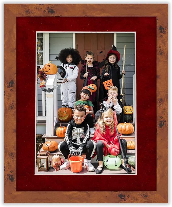 11x14 Mat Bevel Cut for 8.5x11 Photos - Acid Free Bright Red Suede Precut Matboard With Backing Board and Crystal Clear, Self Seal Mat Bag - For Pictures, Framing - 4-ply Thickness