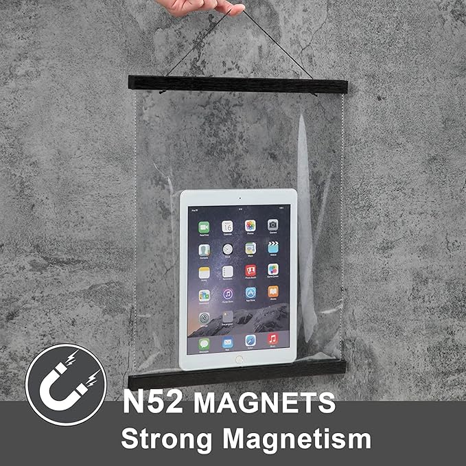 WITCOLOR 36 Inch Wide Magnetic Frames, Strong Magnet, Wood Poster Hanger for Diamond Painting, Maps, Pictures, Prints, Scrolls, Canvas Artwork, Movie Poster, Bedroom, Office (Black)