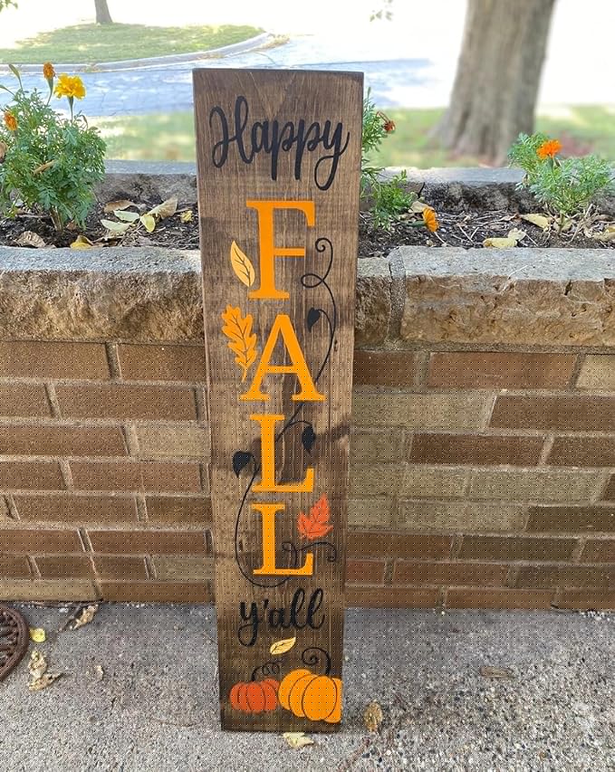 Fall Stencils for Painting on Wood Happy Fall Y’All Stencil Reusable Hey There Pumpkin Stencils for Porch Sign