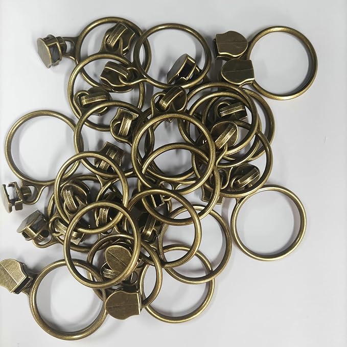 Leekayer #5 Antique Brass Metallic Nylon Coil Zippers by The Yard Bulk 10 Yards Beige Zipper Tape with 25pcs Antique Brass Ring Pull Sliders for DIY Sewing Tailor Craft Bag(Beige)