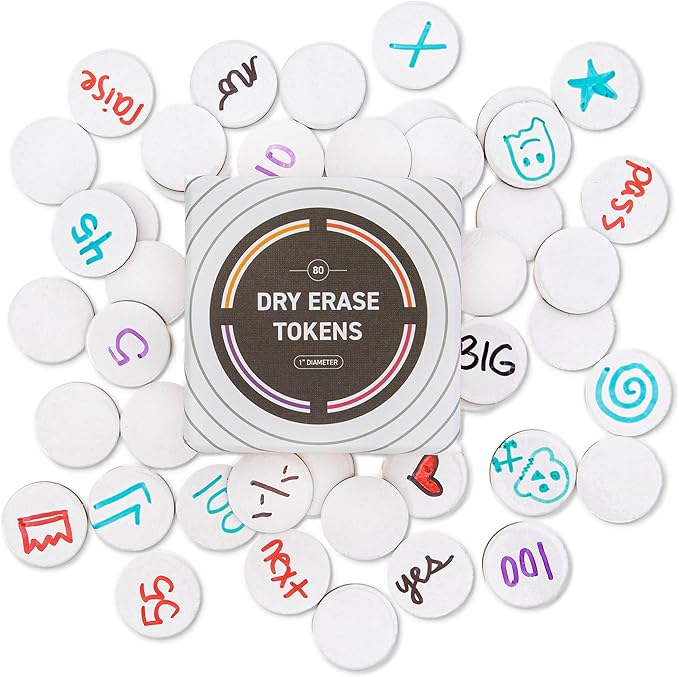 Stellar Factory: Dry Erase Tokens: Reusable for DIY, Game Design, and RPGs (80 PCS)