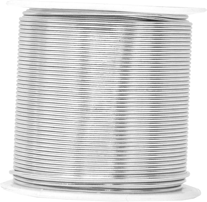 Mandala Crafts 18 Gauge Anodized Aluminum Craft Wire for Jewelry Making - 450 FT Colored Flexible Silver Copper True Blue Pink Ice Blue Green Wire - Bendable for Bonsai Armature Crafting Sculpting