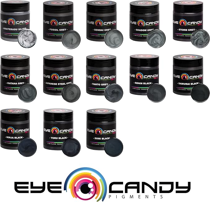 Eye Candy Pigments Premium Grey Mica Powder - Tanto Grey (50gr) - for Epoxy, Resin, Soap, Paint, Woodworking, Acrylic Pouring, Bath Bombs, Fishing Lures - DIY Arts and Crafts Additive