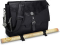 ENHANCE Collector's Edition RPG Player's Essentials DnD Bag - Dragon Hide Exterior Messenger Bag Fits 2-4 Books, Binders, Dice & Accessories, with 17 inch Laptop Slot, Battlemap Straps (Dragon Black)