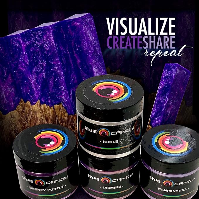 Eye Candy Pigments Premium Purple Mica Powder - Kanpanyura (50gr) - for Epoxy, Resin, Soap, Paint, Woodworking, Acrylic Pouring, Bath Bombs, Fishing Lures - DIY Arts and Crafts Additive