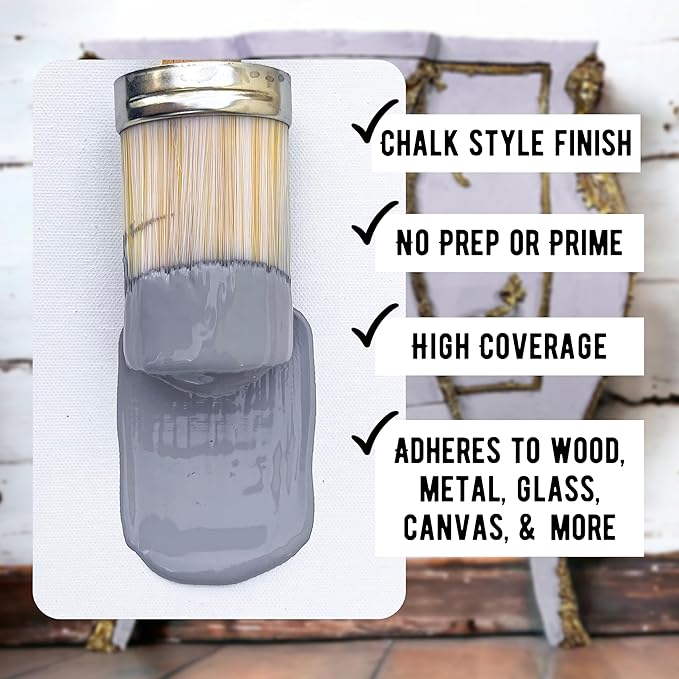 Daydream Apothecary Premium Chalk Style Paint for Furniture, Home Décor, Wood, DIY Interior Projects, Quick Dry, No Prep or Prime Needed, Matte Gray - 8oz