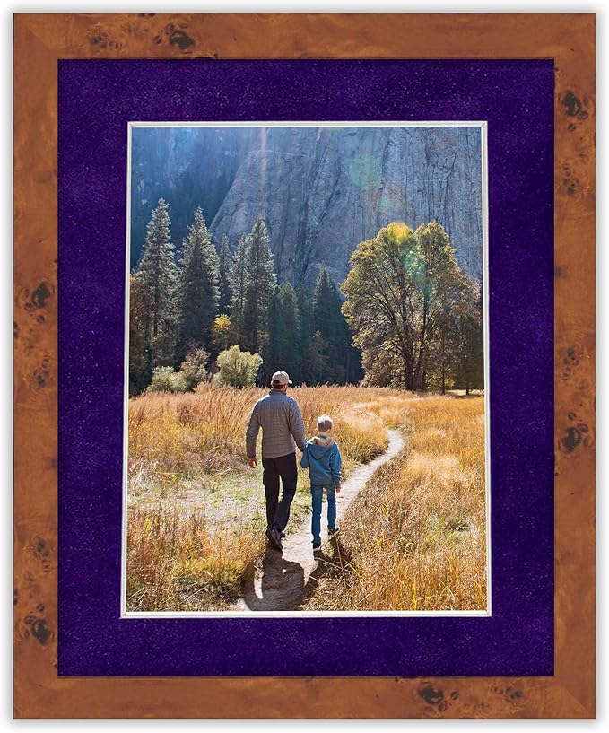 Pack of TEN 11x14 Mats Bevel Cut for 8.5x11 Photos - Acid Free Purple Crocus Suede Precut Matboards For Pictures, Photos, Framing - 4-ply Thickness