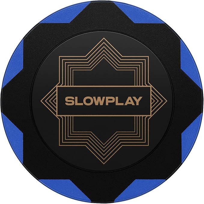 SLOWPLAY Nash Clay Poker Chips, 14 Grams Heavyweight Clay Composite, 40mm Large Chips in Bulk, Pack of 50 in Blue Without Denomination