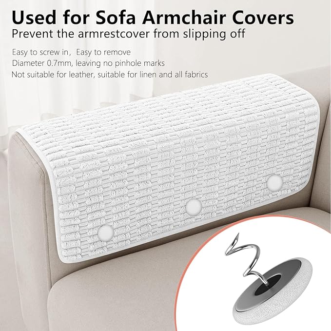 12 Colors Fabric Covered Button Twist Pins Dust Ruffle Pins- for Sofa，Upholstery，Armchair Caddies, Armrest Covers,Bed Skirts, Slipcovers, Headliners (Rice White, 24)