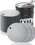 Frienda 25 Pcs Drum Top Absorbent Pads for 55 Gallon Drums Barrel Oil Absorbent Pads Mat 22 Inch Diameter Lid Oil Mat with Bungs 0.75 Inch Diameter and 2 Inch Diameter, Gray