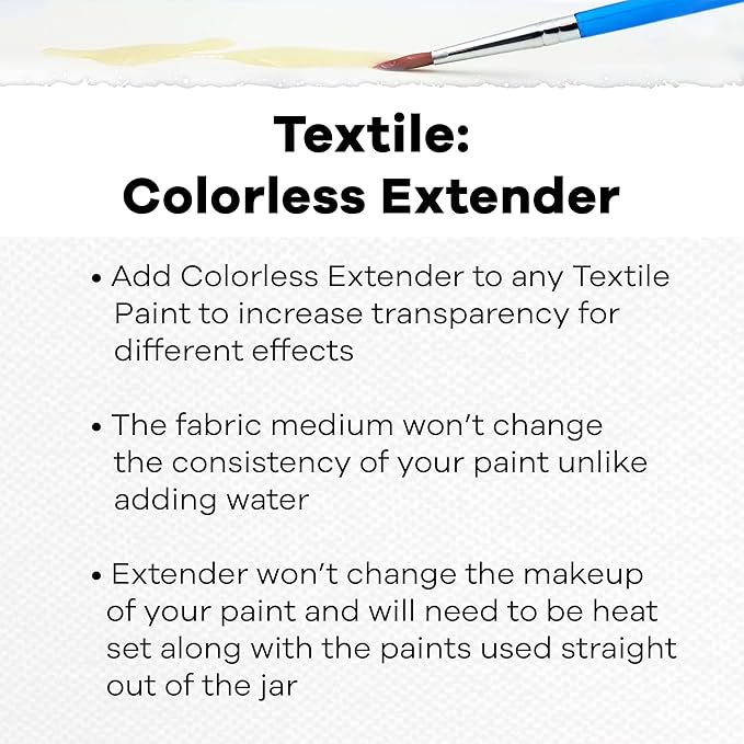 Jacquard Textile Color, Colorless Extender - Permanent Fabric Paint for Clothes, Furniture Upholstery, Shoes or Tote Bags – Indoor & Outdoor Fabric Paint – 8 Oz Jar, Upholstery Fabric Paint