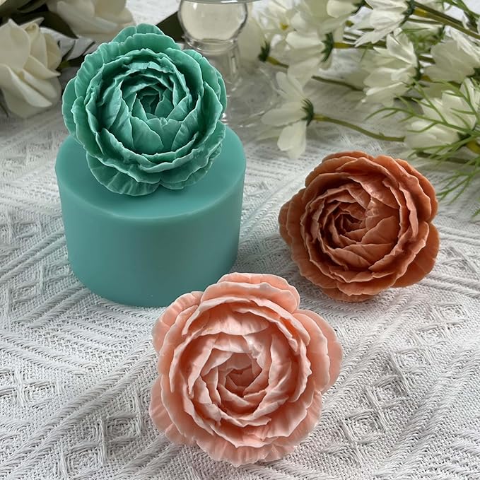 3D Flower Silicone Mold for Decorating Resin Flower Crafts,Peony Molds Mould for Candle,for Chocolate Mousse Cake Making,for Aroma Plaster Making