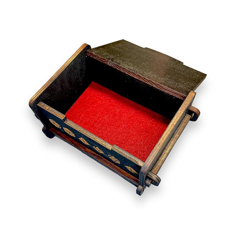 Dice Box - BLACK - 6x4x3 Also holds jewelry and great for desks and desk top items (Goblin - PERSONALIZED)