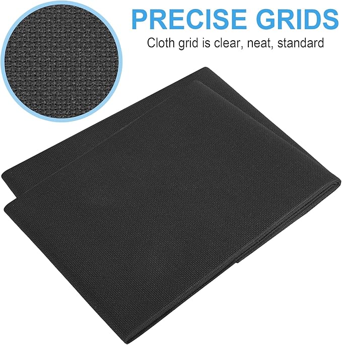 Cross Stitch Fabric 14 Count Aida Cloth 28 x 19 Inch Large Size Classic Reserve Cross Stitch Supplies Embroidery Fabric for Home DIY Craft Decoration Handmade, Black