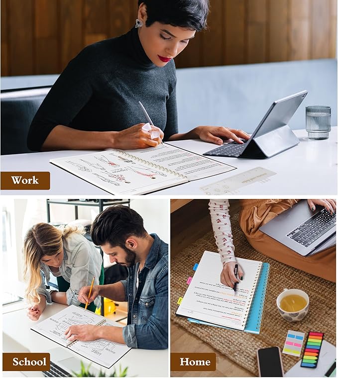 Spiral Notebook Journal 8.5” x 11”, Lined Notebooks for Women Men, A4 Large College Ruled Journal, 100 GSM Paper, Plastic Hardcover Spiral Bound Journals for Work School Business, Blue