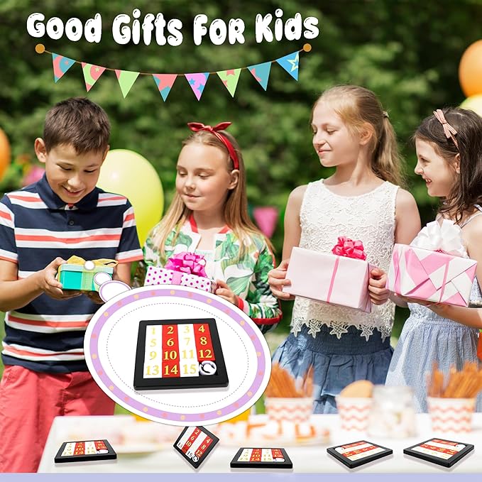 32 Pcs 15 Number Puzzles 2.8 Inch Number Sliding Puzzles Pocket Size Slide Puzzles Brain Teaser Puzzles for Kids Teens Adults School Rewards Party Favors Gift Bag Fillers