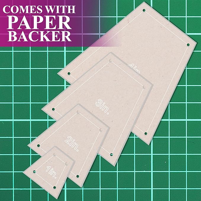 Quilting Acrylic Template Set | Precision Tools for Quilting Enthusiasts | Tumbler Blocks Design | Includes Sizes 4", 3", 2", 1" | 1/8 Clear Acrylic | 1/4" Seam Allowance for Accuracy