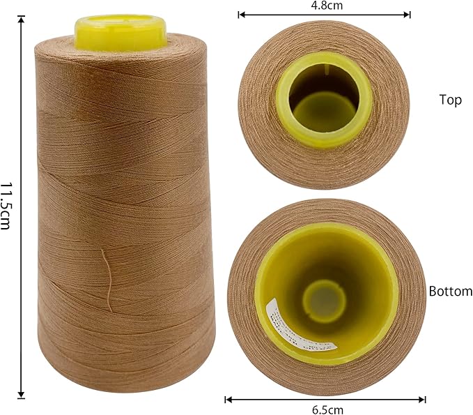 Tortoise 4 Cones of 3000 Yards Each Spool Thread for All Purpose, Serger, Overlock, Quilting, Sewing Machine - 100% Polyester, 40S/2 Macchiato