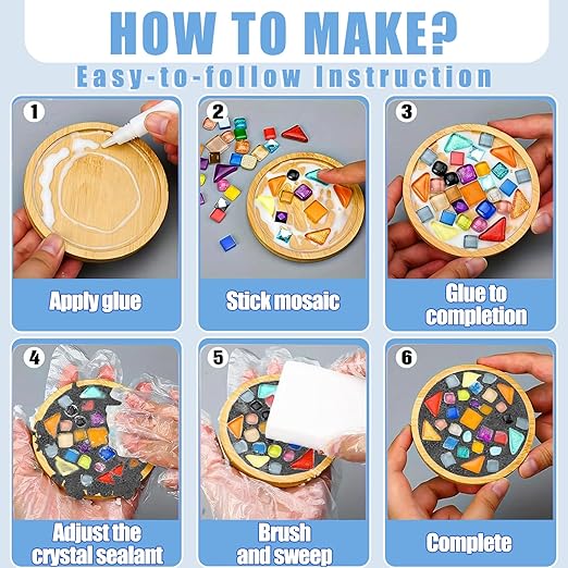 Mosaic Crystal Grout, Mosaics Tile Tools, Mosaic Tile Accessories – Essential for Handmade Grouting and Perfect for DIY Craft Projects (Gray, 8.8oz)