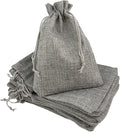 Palmhomee Pack of 25 Burlap Gift Bags with Drawstring Linen Pouches (6x8 Inch, Gray) for Wedding, Birthday, Party, Bridal Shower, Christmas