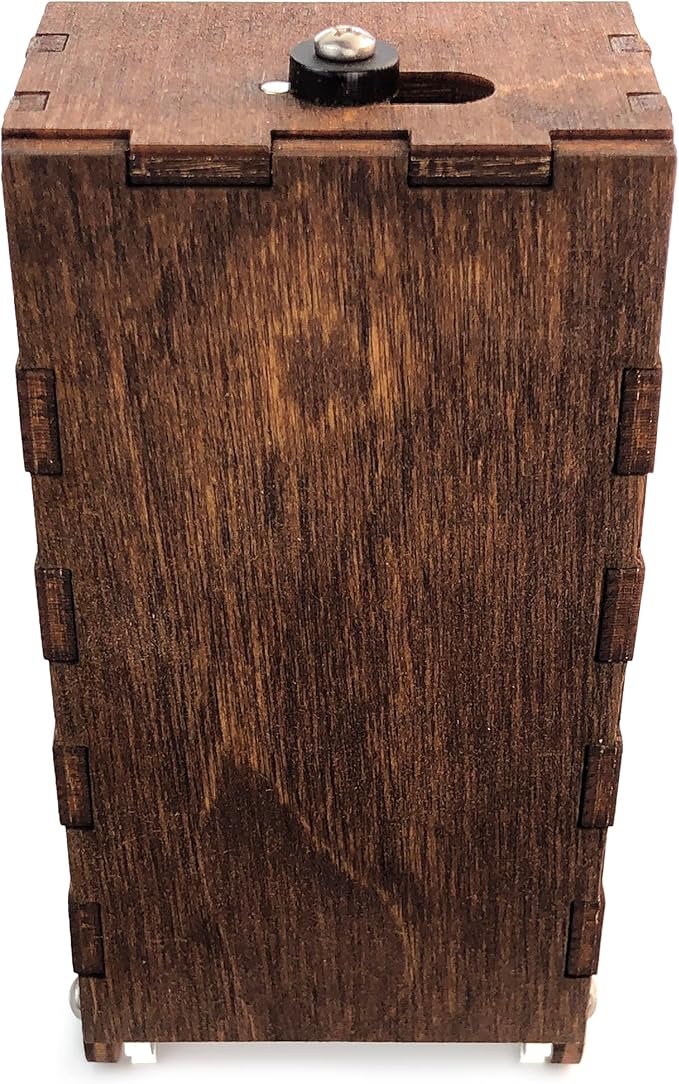 C4Labs Micro Travel Portable Dice Tower and Dice Vault | Fits Standard Seven Set of Dice (Walnut)