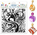 CHGCRAFT Artistic Pattern Polymer Clay Texture Sheets Fumes Silicone Stamp Water Flow Clay Texture Mat Modeling Pattern Pad for Jewelry and Clay Earrings Tools, 5.5x5.5 inch