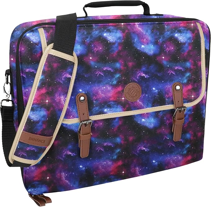 ENHANCE Designer Edition TCG Bag - MTG Shoulder Bag with Customizable Dividers & Accessory Pocket for Deck Boxes, Dice - Card Storage Compatible with Magic the Gathering, Lorcana (Galaxy)