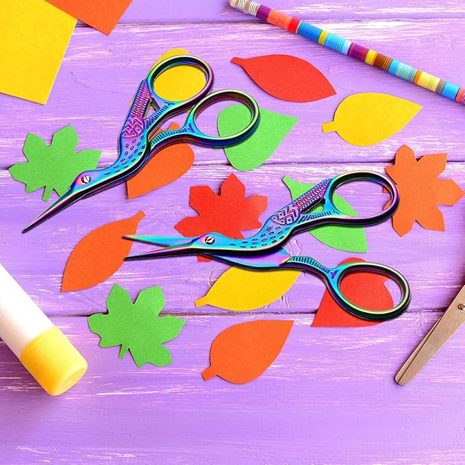 Vintage Stork Shape Sewing Scissors Stainless Steel Tailor Scissors Sharp Sewing Shears for Embroidery, Craft, Art Work & Everyday Use (6, Multicolour)