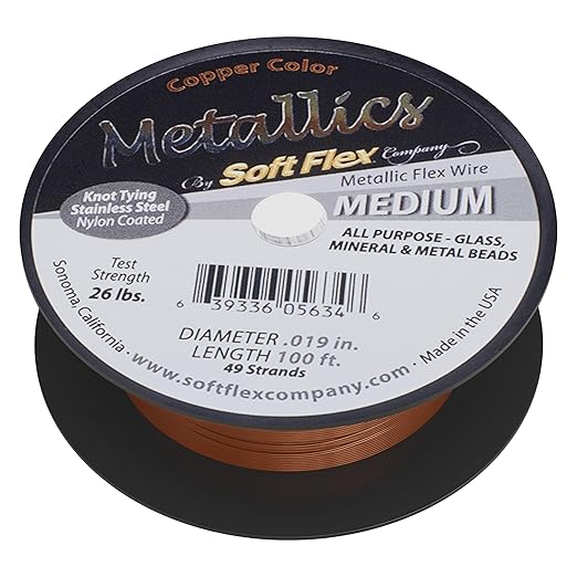 Soft Flex 49 Strand Beading Wire - Medium 0.19 Diameter - 100 Feet Nylon Design Wire
