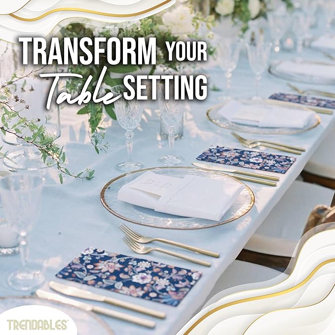 Trendables Floral Napkins for decoupage 200 Pcs 3 Ply floral paper napkins decorative Guest Towels Disposable Bathroom, Flower Design For Tea Party Decorations, Dinners & Weddings