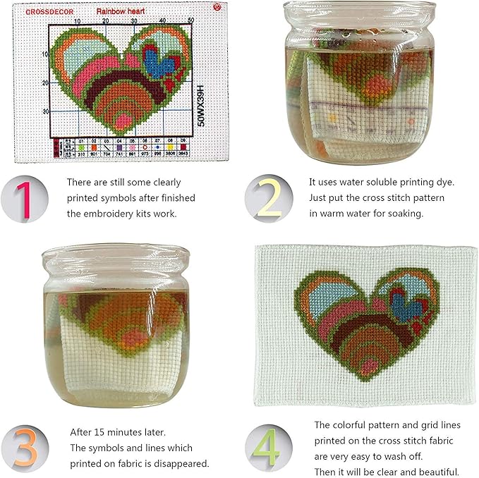 CROSSDECOR Cross Stitch Stamped Kits 11CT 21X18 inch Holiday Gift Pre-Printed Cross-Stitching Starter Patterns for Beginner Kids or Adults, Embroidery Needlepoint Kits Christmas Deer