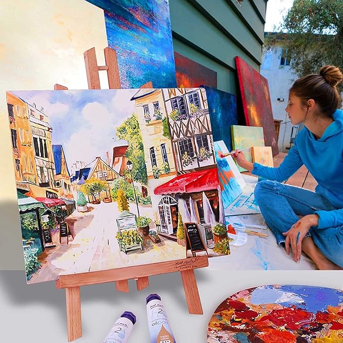 Artkey Canvases for Painting 8x10 Inch 30-Pack, 10 oz Primed 100% Cotton White Blank Flat Canvas Boards, Art Paint Canvas Panels for Acrylic Oil Watercolor Tempera Paints